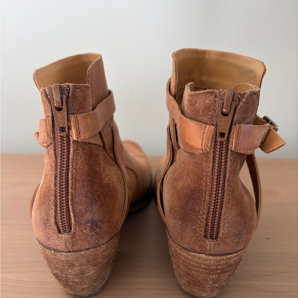 Kork-Ease Brown Leather Ankle Booties - Picture 3 of 5